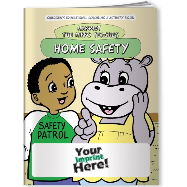 Multicolor color option for Coloring Book   Home Safety With Harriet The Hippo