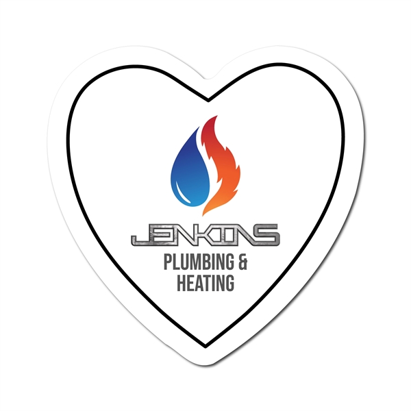White color option for Heart 1.87" X 1.87" Note Keeper™ Magnet 35 Mil