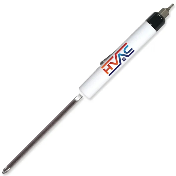 White color option for Pocket Screwdriver Reversible Flat Blade + Hex Bit Top Fc