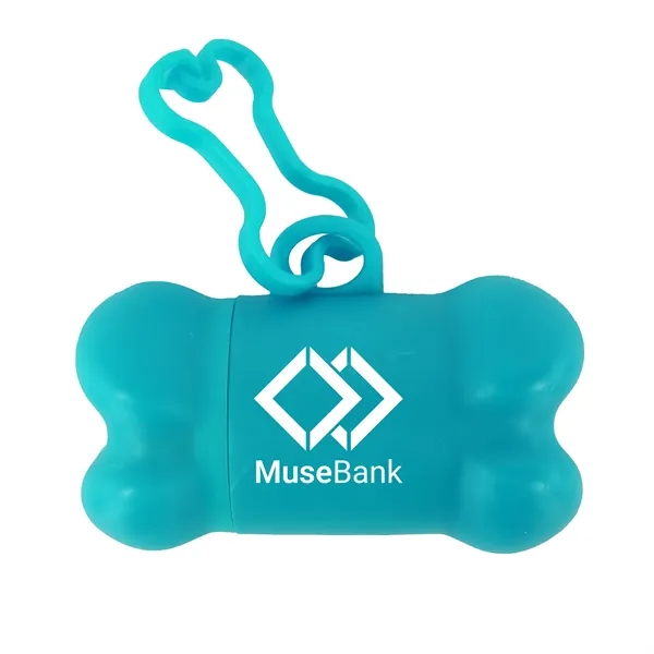 Turquoise color option for Bone Shaped Pet Bag Dispenser   1 Color Imprint
