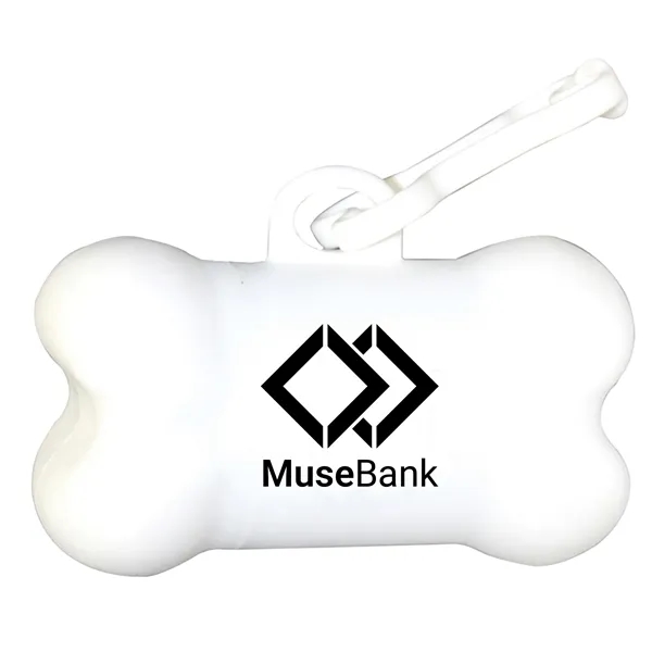 White color option for Bone Shaped Pet Bag Dispenser   1 Color Imprint