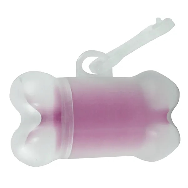 Clear-Pink color option for Clear Bone Shaped Pet Bag Dispenser   1 Color Imprint
