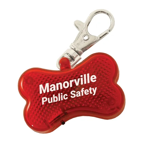 Red color option for Bone Shaped Reflector Pet Tag W/ Strobe
