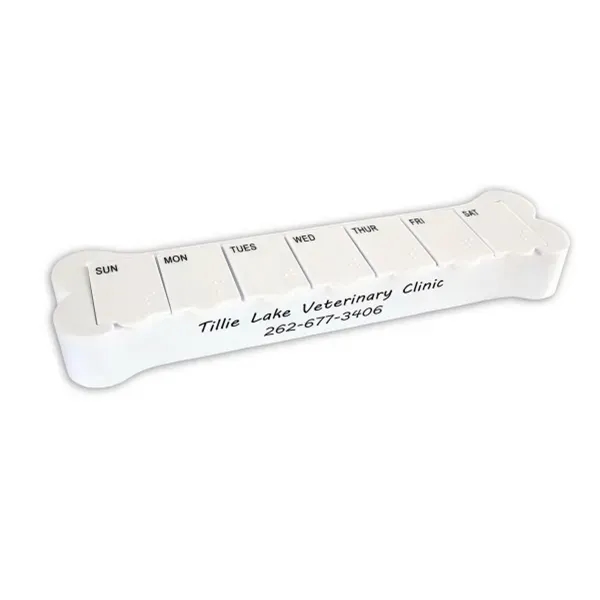 White color option for Bone Shaped Pill Organizer