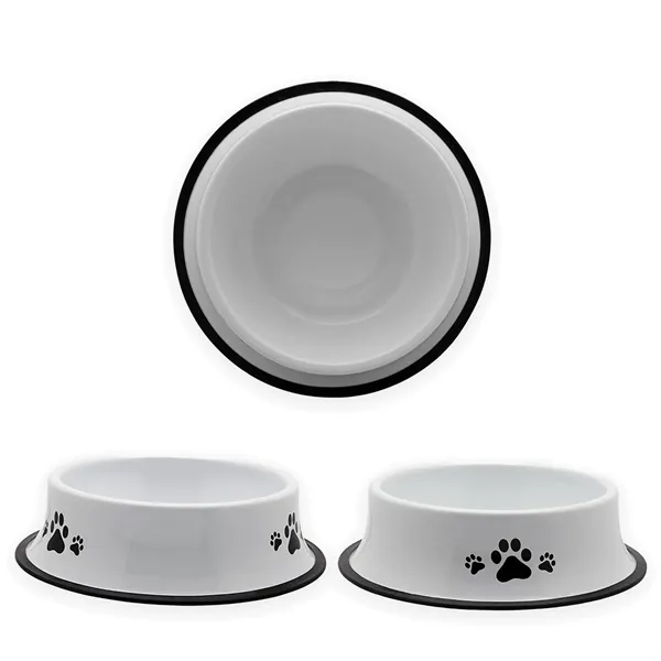 White color option for 9" Stainless Steel Pet Bowl