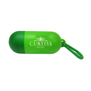 Photo of Two Toned Capsule Shaped Pet Bag Dispenser   1 Color Imprint