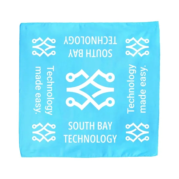 Turquoise color option for Solid Colored Bandana With Screen Print