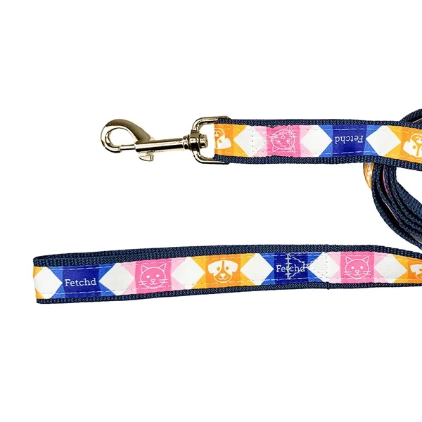 Black color option for 6ft Sublimated Pet Leash W/ Gold Colored Hardware