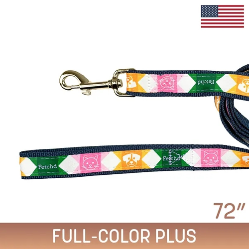 Main photo of 72" Heavy Duty Sublimated Leash W/ Gold Colored Hardware