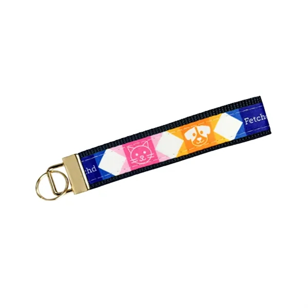 Black color option for 5" Sublimated Key Strap W/ Gold Colored Hardware