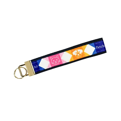 Main photo of 5" Sublimated Key Strap W/ Gold Colored Hardware