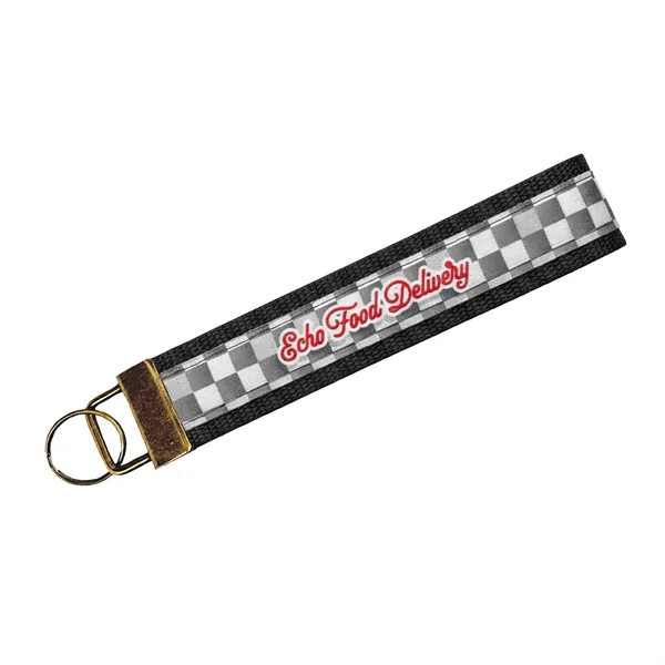 Black color option for 5" Sublimated Key Strap W/ Antique Bronzed Colored Hardware