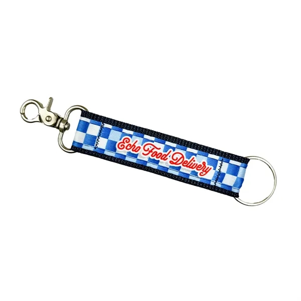 Red color option for 4" Sublimated Key Fob W/ Matte Nickel Hardware