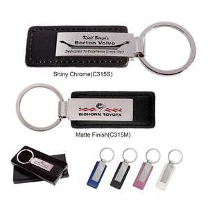 Photo of Leatherette With Rectangular Metal Key Tag