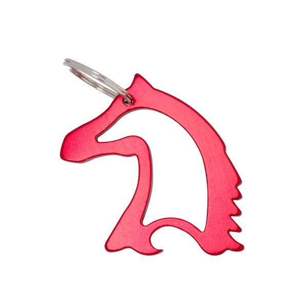 Red color option for Horse Head Bottle Opener W/Key Ring