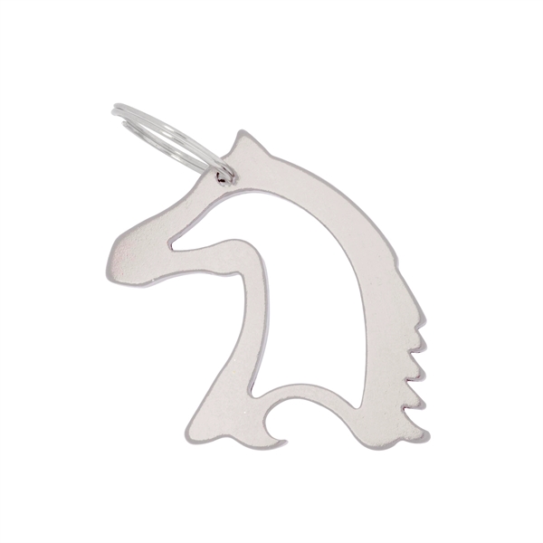 Silver color option for Horse Head Bottle Opener W/Key Ring