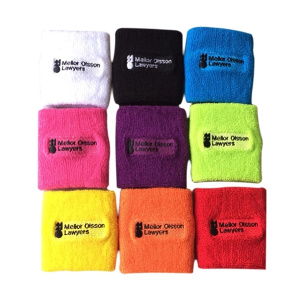Orange color option for Soft Cotton/Polyester Terry Cloth Sport Wristband