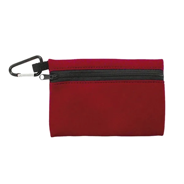 Red color option for Neoprene Pouch With Carabiner Clip