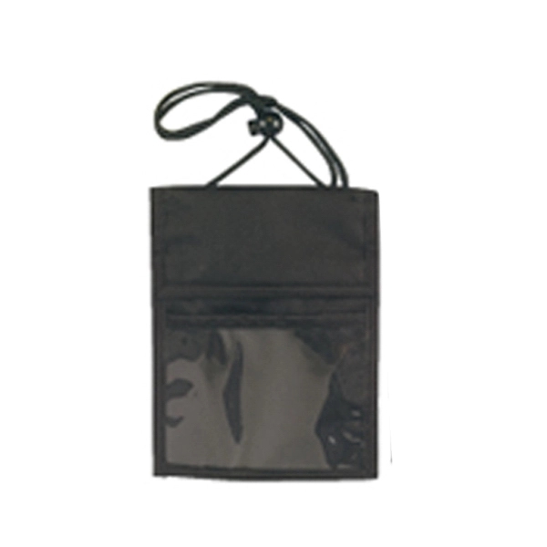Black color option for 600 Denier Polyester Multi Pocket Neck Wallet Trade Show Bad