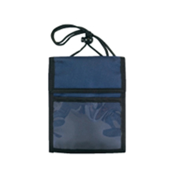 Navy Blue color option for 600 Denier Polyester Multi Pocket Neck Wallet Trade Show Bad