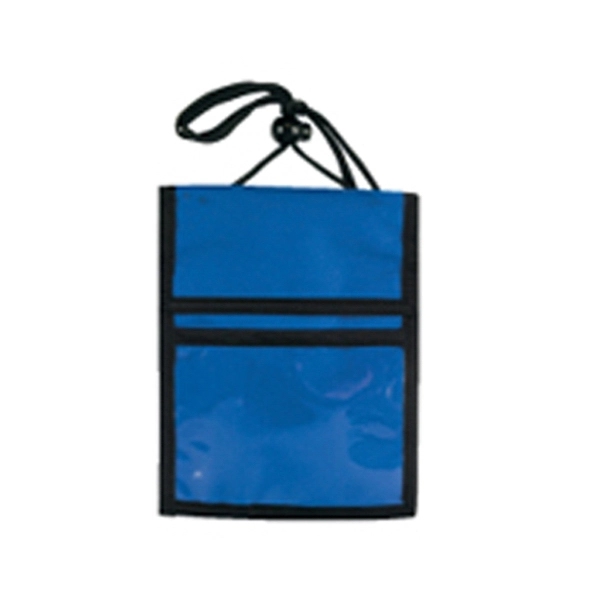Royal Blue color option for 600 Denier Polyester Multi Pocket Neck Wallet Trade Show Bad