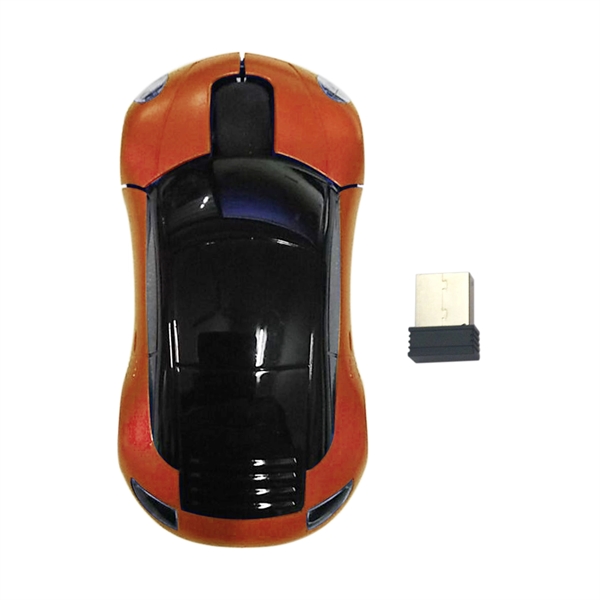 Orange color option for 1400 Dpi 2.4 Ghz Wireless Car Optical Mouse