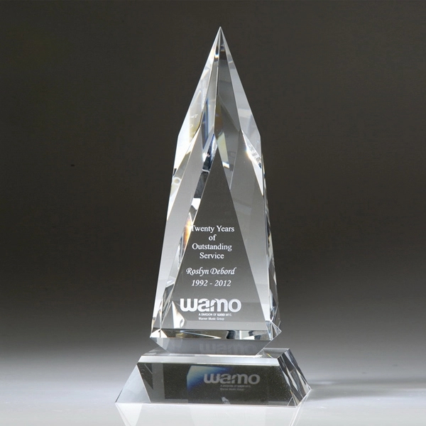 Clear color option for 8 1/2" Zenith Crystal Award W/Base