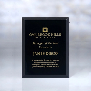 Photo of Award Black Glass Plaque 7" X 9" X 5mm