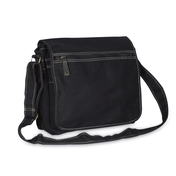 Washed Black color option for Cabana Canvas Messenger Bag