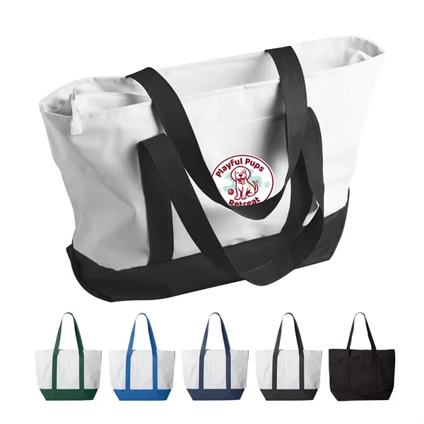Black color option for 600 D Bay View Giant Zipper Boat Tote