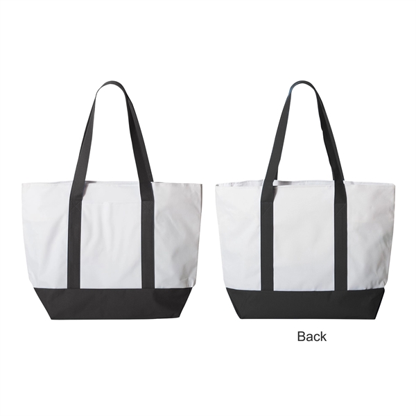 White-Black color option for 600 D Bay View Giant Zipper Boat Tote