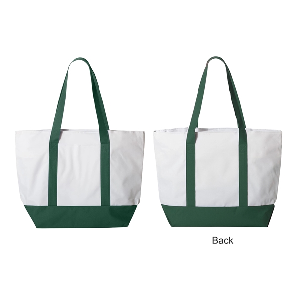 White-Forest color option for 600 D Bay View Giant Zipper Boat Tote