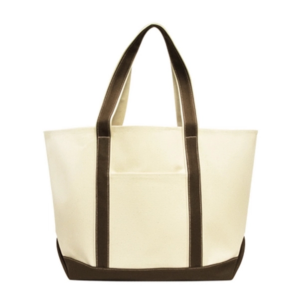 Natural-Navy Blue color option for Heavy Duty Durable Cotton Canvas Boat Bag