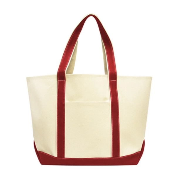 Natural-Red color option for Heavy Duty Durable Cotton Canvas Boat Bag