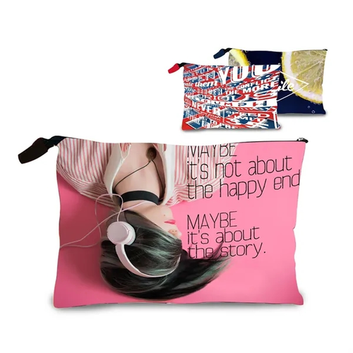 Photo of Full Color Edge To Edge Zippered 5 Oz. Cotton Large Pouch