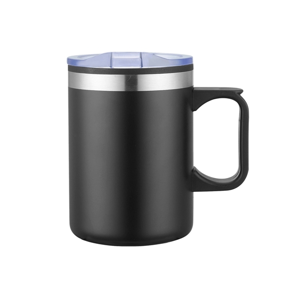 Black color option for 14oz. Double Wall Camping Mug W/ Clear Lid