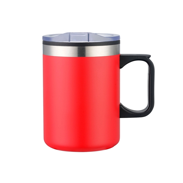 Red color option for 14oz. Double Wall Camping Mug W/ Clear Lid