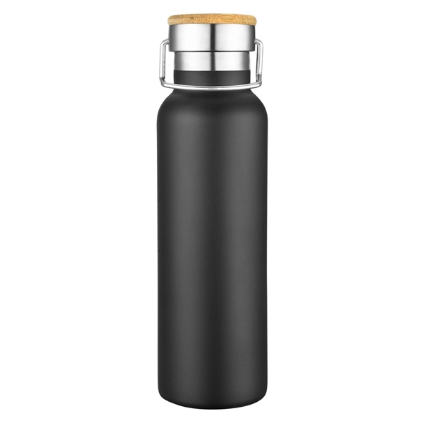 Black color option for 20 Oz. Double Wall Ss Vacuum Water Bottle W/Bamboo Lid