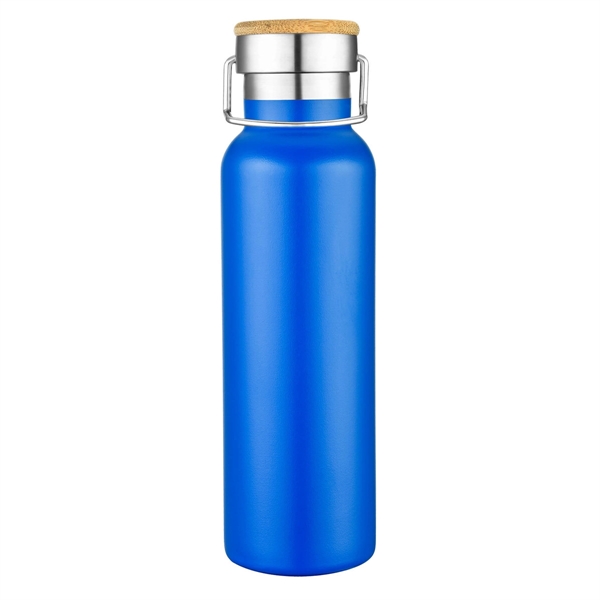 Blue color option for 20 Oz. Double Wall Ss Vacuum Water Bottle W/Bamboo Lid