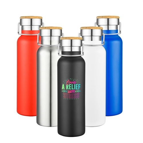 Main photo of 20 Oz. Double Wall Ss Vacuum Water Bottle W/Bamboo Lid