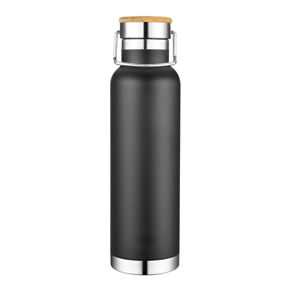 Black color option for 22 Oz. Double Wall Ss Vacuum Water Bottle W/Bamboo Lid