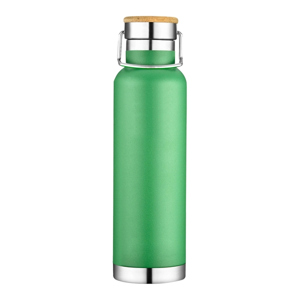 Green color option for 22 Oz. Double Wall Ss Vacuum Water Bottle W/Bamboo Lid