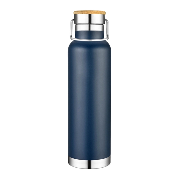 Navy Blue color option for 22 Oz. Double Wall Ss Vacuum Water Bottle W/Bamboo Lid