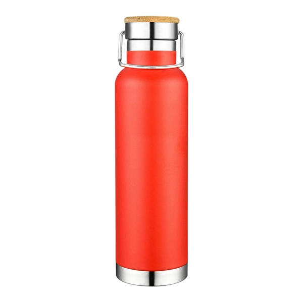 Red color option for 22 Oz. Double Wall Ss Vacuum Water Bottle W/Bamboo Lid