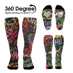 Photo of Free Shipping Seamless Full Color 360 Degree Printing Socks