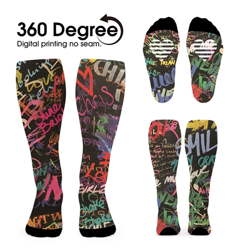 Photo of Free Shipping Seamless Full Color 360 Degree Printing Socks