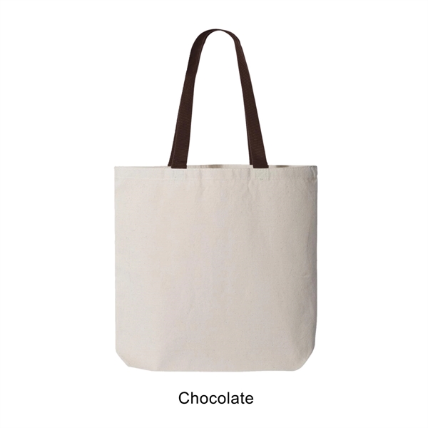 Chocolate color option for 12 Oz. Marianne Promo Cotton Canvas Tote W/Color Handle