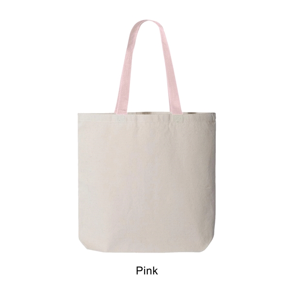 Light Pink color option for 12 Oz. Marianne Promo Cotton Canvas Tote W/Color Handle
