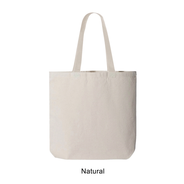 Natural color option for 12 Oz. Marianne Promo Cotton Canvas Tote W/Color Handle