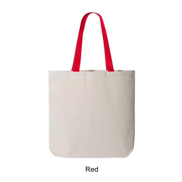 Red color option for 12 Oz. Marianne Promo Cotton Canvas Tote W/Color Handle